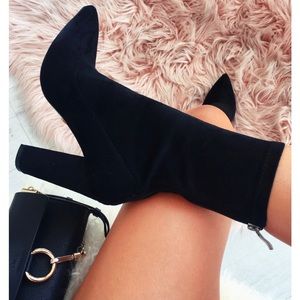 Black suede boots